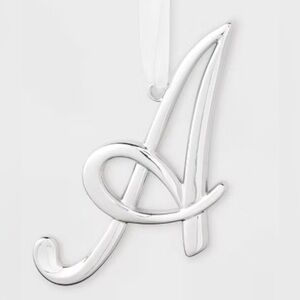 New Metal Monogram Christmas Tree Ornament Silver - Wondershop
